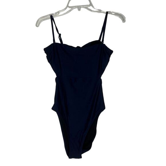 J Crew Women's Navy One-Piece Swimsuit Size 6 Classic Beachwear Minimalist Style - Picture 1 of 10